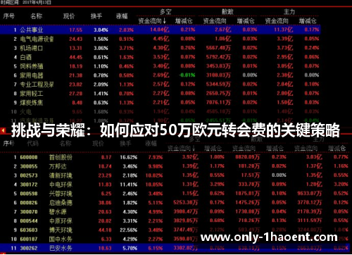 挑战与荣耀：如何应对50万欧元转会费的关键策略